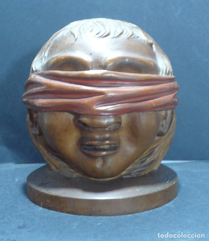 Arte: CABEZA TALLADA EN MADERA - Foto 1