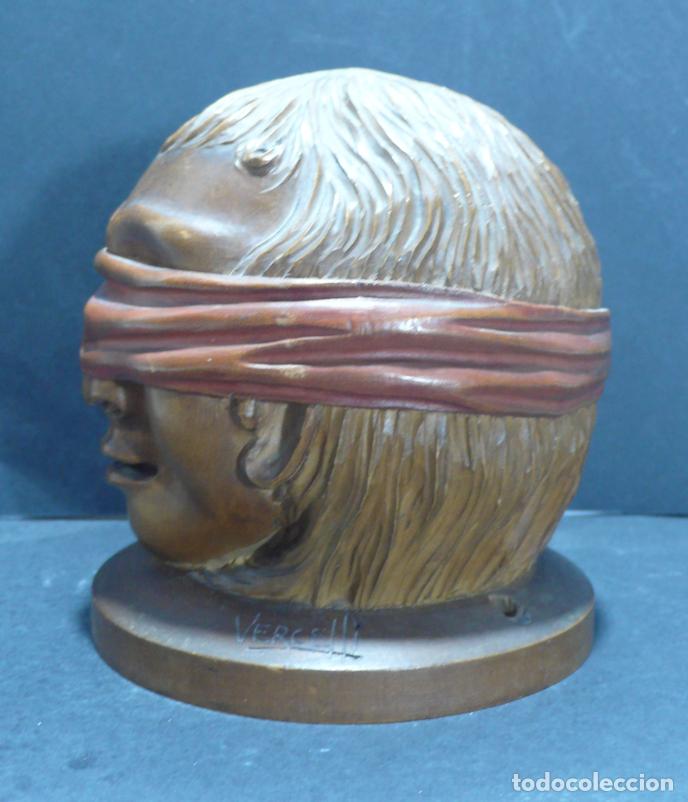 Arte: CABEZA TALLADA EN MADERA - Foto 2