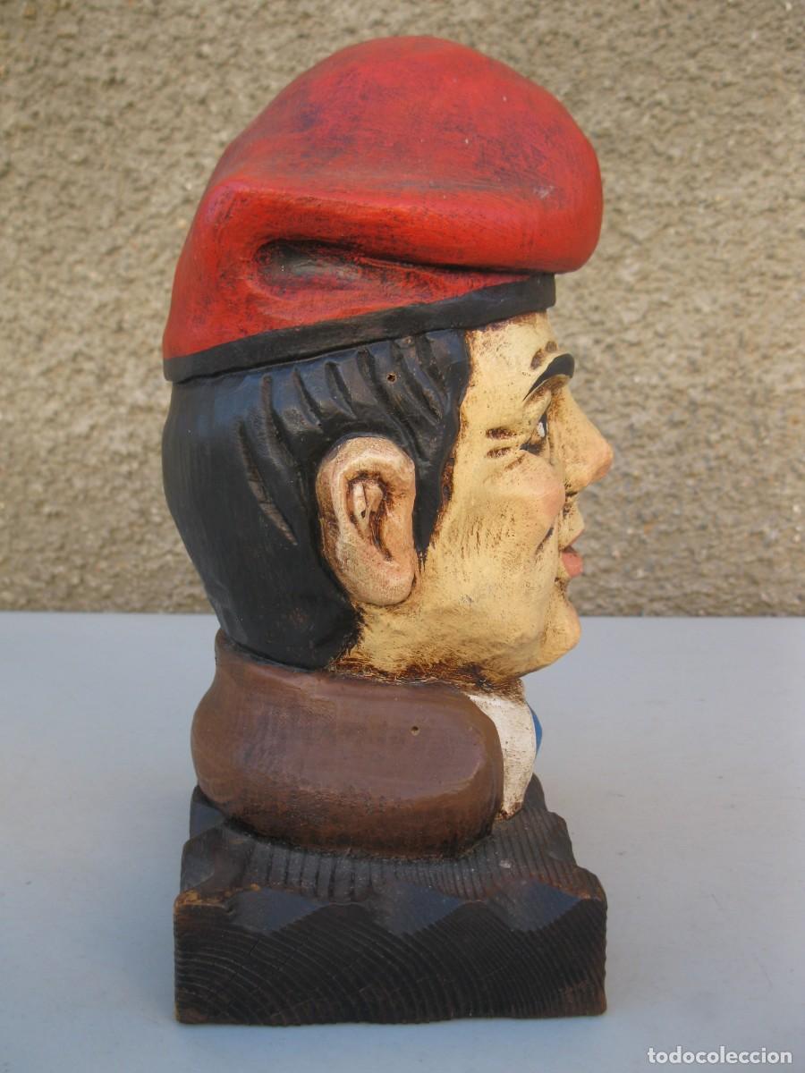 Arte: PAY&Eacute;S CON BARRETINA - BUSTO DE MADERA. - Foto 2