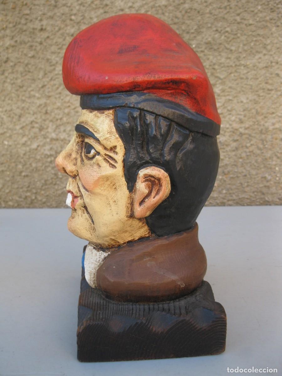 Arte: PAY&Eacute;S CON BARRETINA - BUSTO DE MADERA. - Foto 4