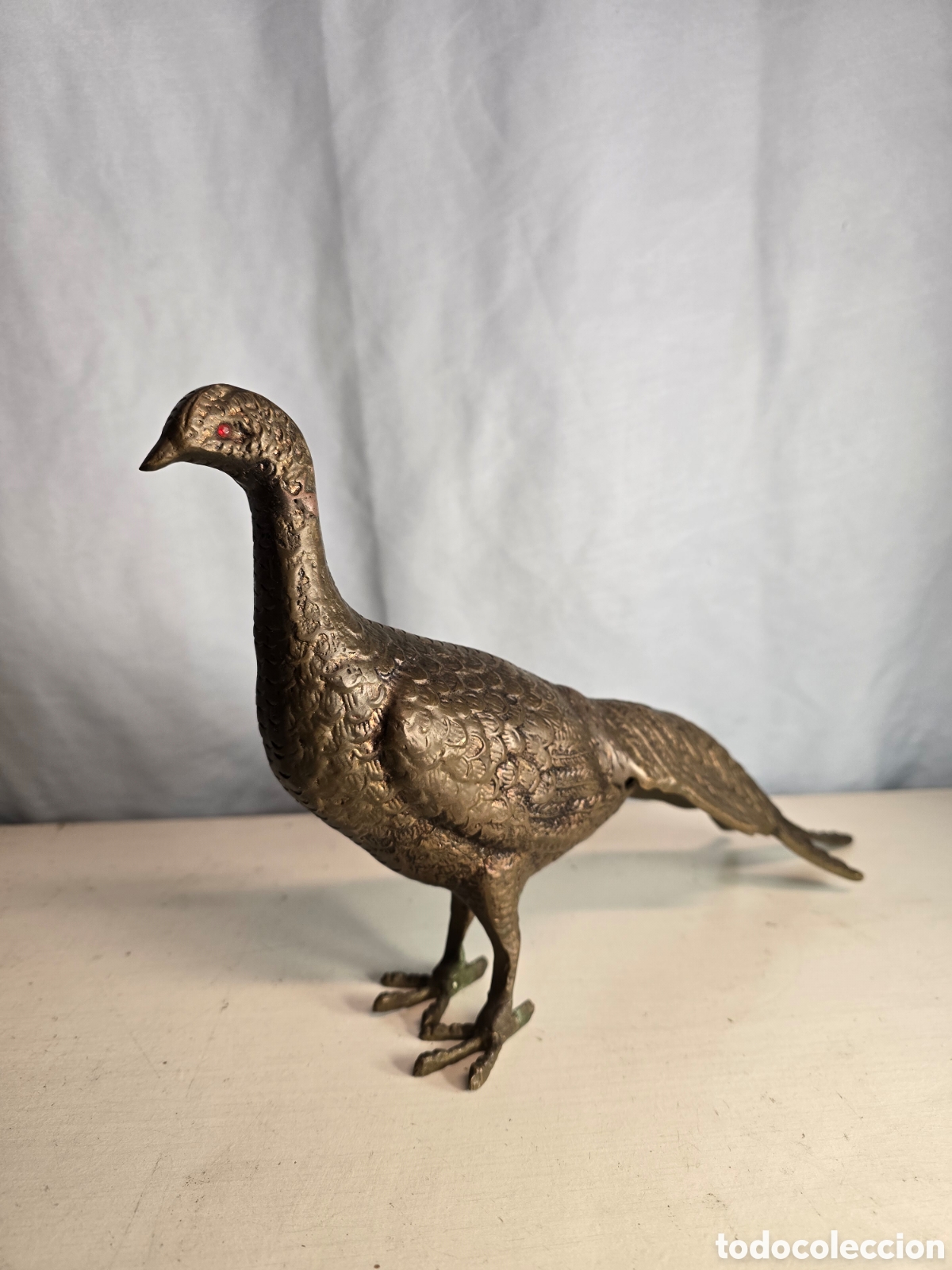 Arte: Figura pavo real de bronce - Foto 1