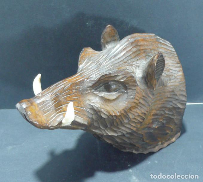 Arte: TALLA DE MADERA DE JABALI - Foto 3