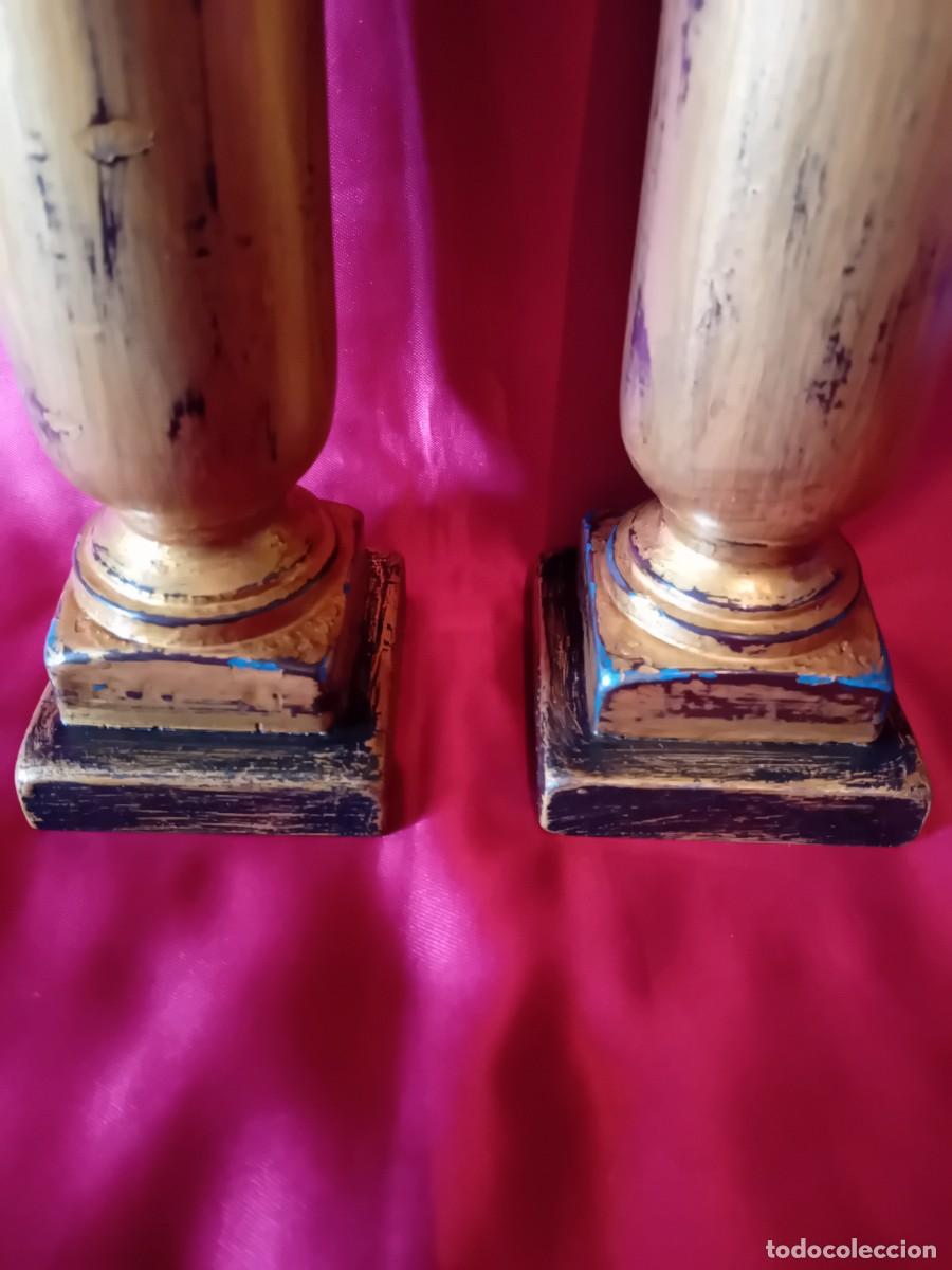 Arte: Pareja de columnas de madera doradas. - Foto 6