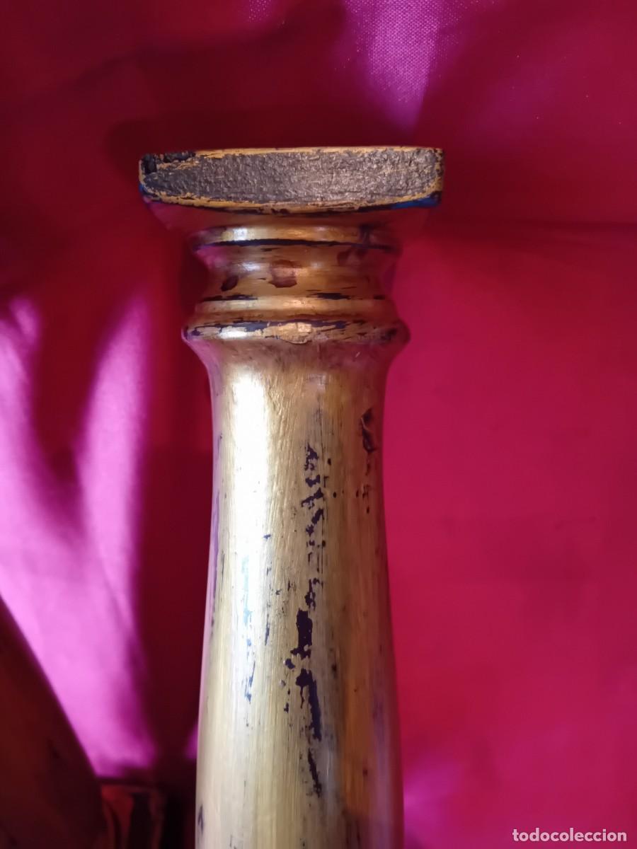 Arte: Pareja de columnas de madera doradas. - Foto 7