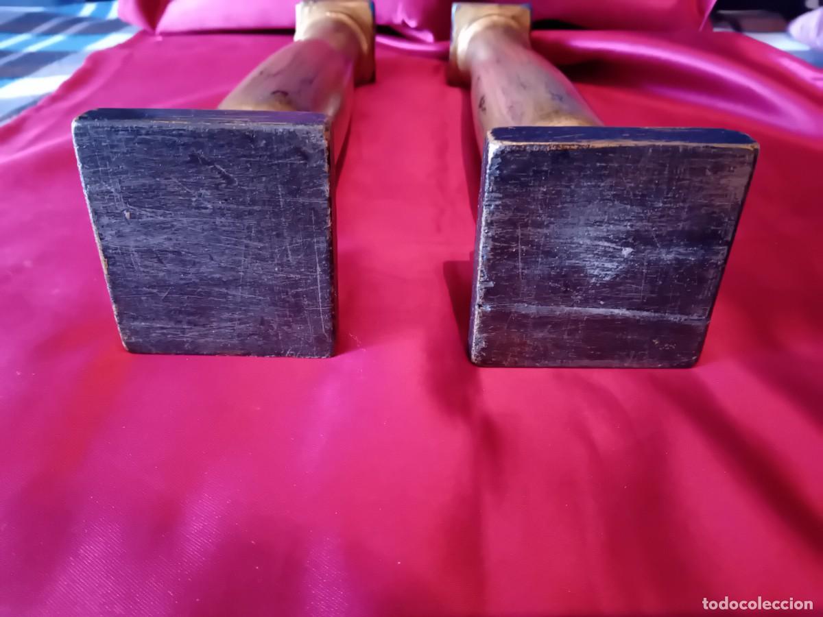 Arte: Pareja de columnas de madera doradas. - Foto 8