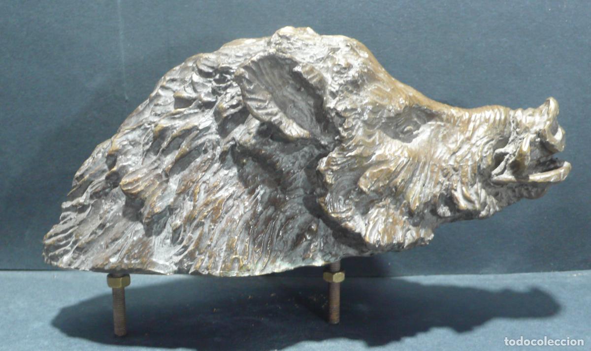 Arte: CABEZA DE JABALI EN BRONCE - Foto 1