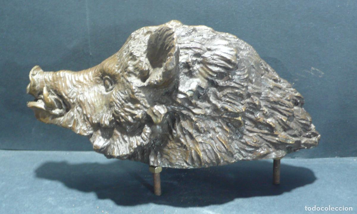 Arte: CABEZA DE JABALI EN BRONCE - Foto 2
