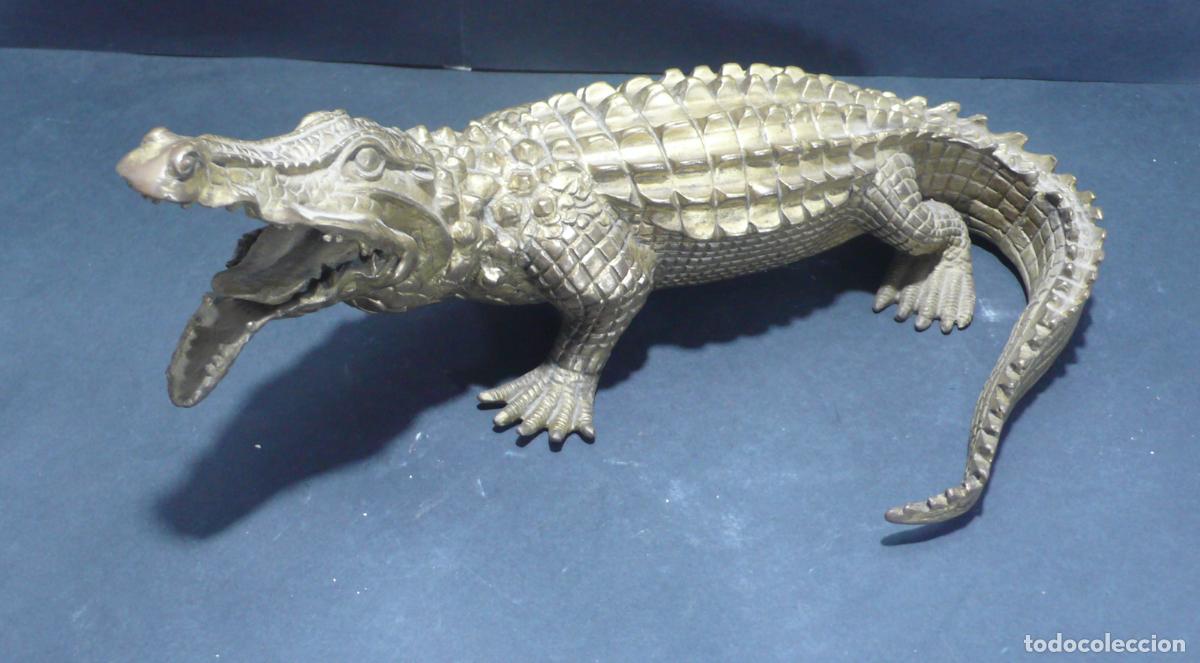 Arte: ESCULTURA COCODRILO EN BRONCE - Foto 2