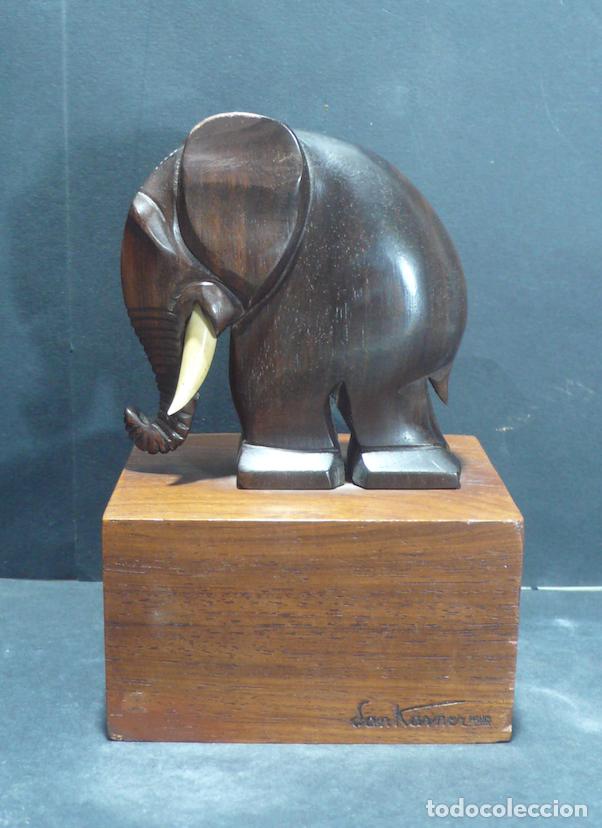 Arte: TALLA DE MADERA DE ELEFANTE - Foto 1