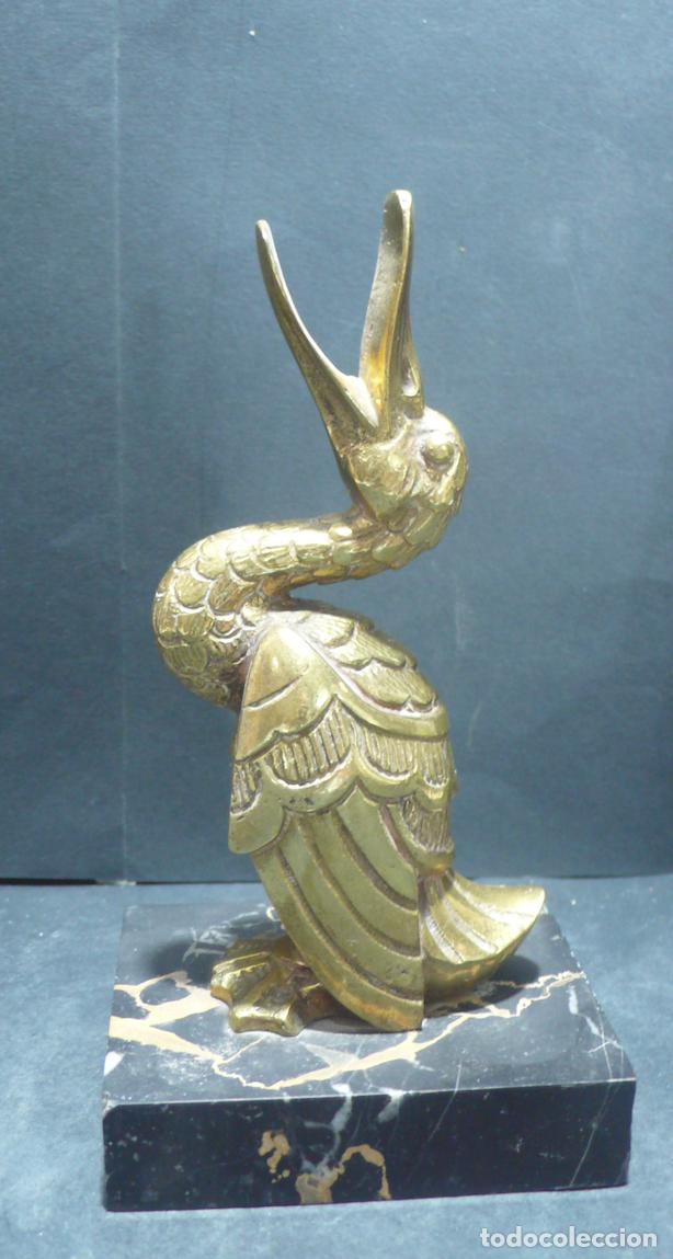 Arte: CISNE EN BRONCE CON PEANA - Foto 1