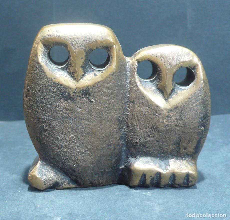 Arte: PEQUE&Ntilde;OS BUHOS EN BRONCE - Foto 1