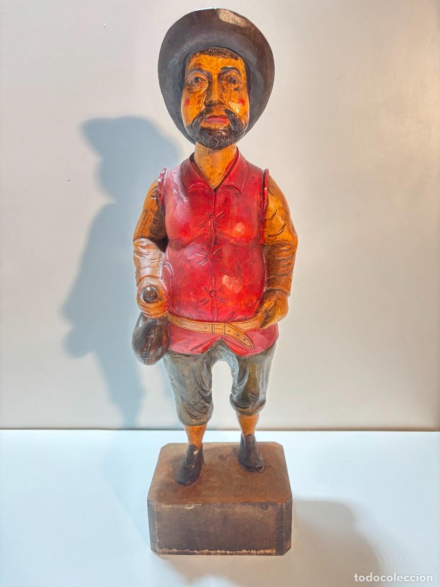 Kunst: .ESCULTURA SANCHO PANZA MADERA TALLADA