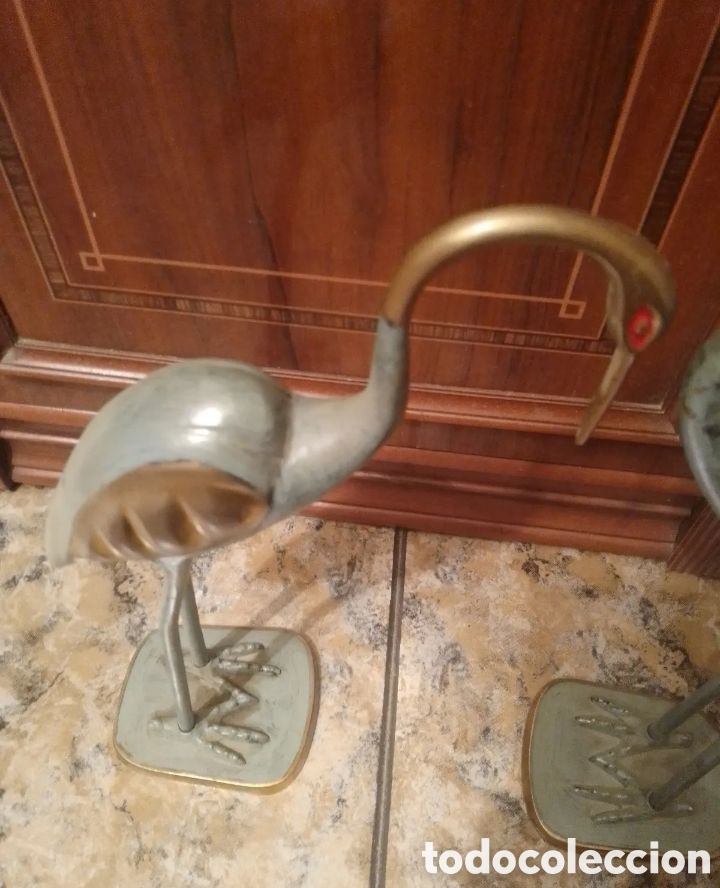 Arte: DOS P&Aacute;JAROS DE BRONCE PINTADOS - Foto 2