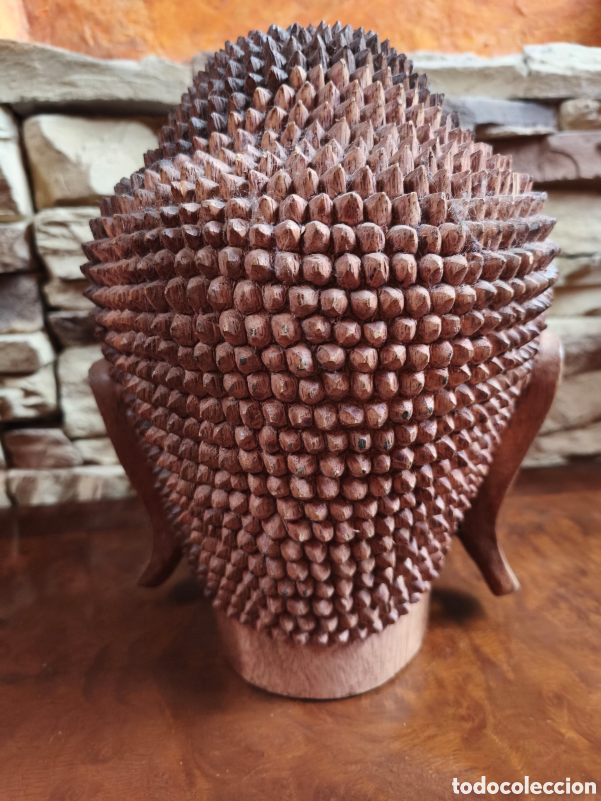 Arte: Cabeza Buda madera maciza - Foto 4