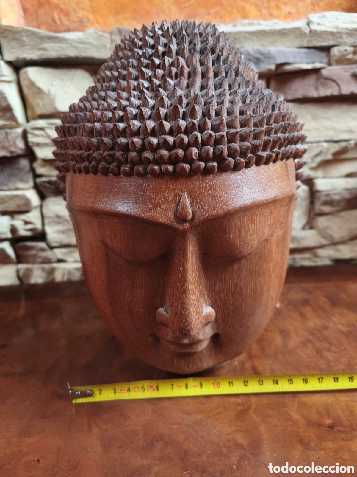 Arte: Cabeza Buda madera maciza - Foto 7