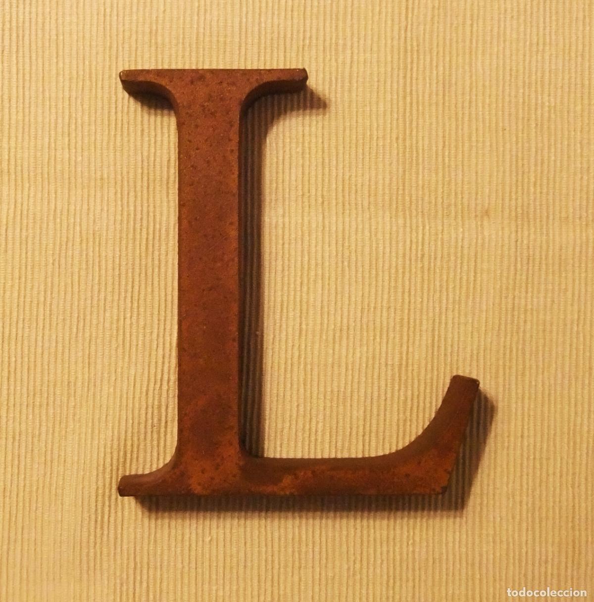 Arte: LETRA &rdquo;L&rdquo; DE HIERRO MACIZO - Foto 1