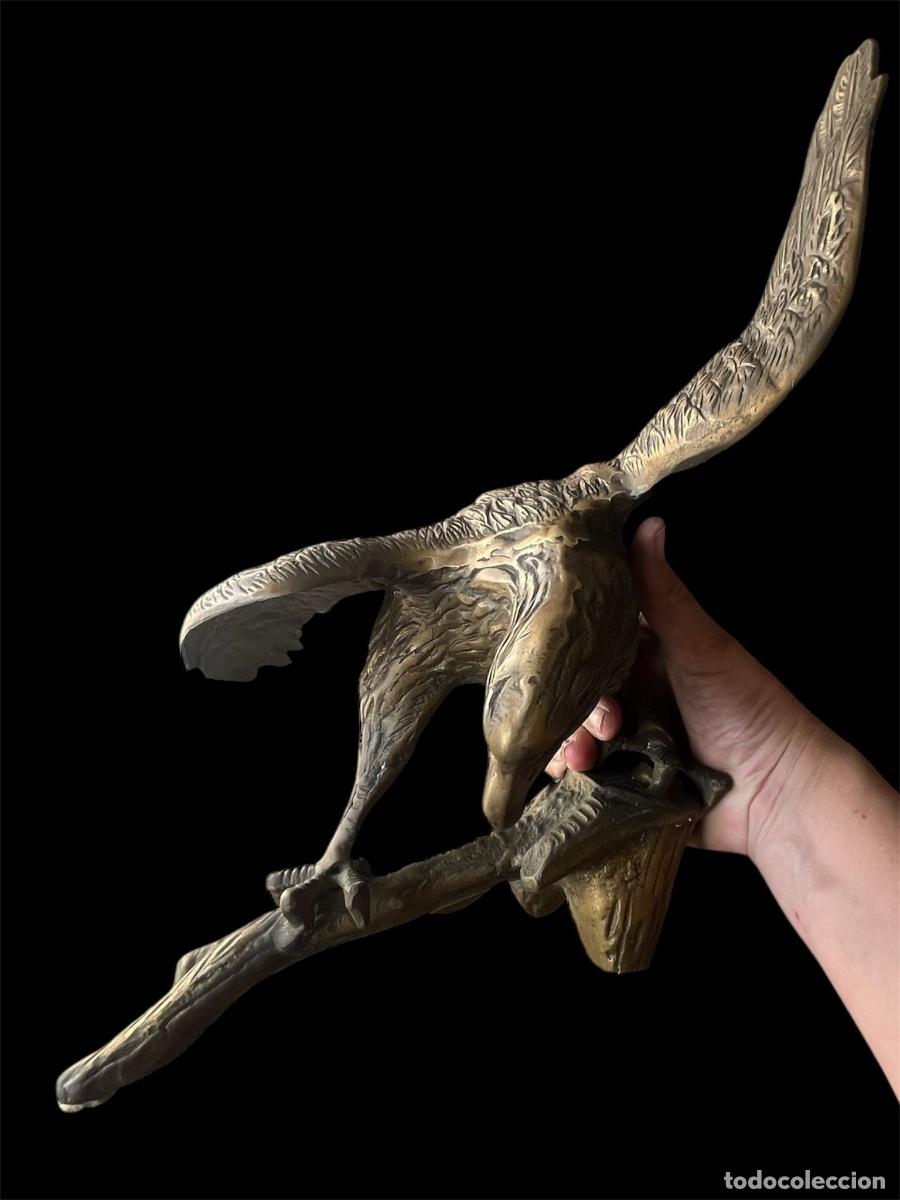 Arte: GRAN HALC&Oacute;N DE BRONCE SOBRE RAMA - Foto 3