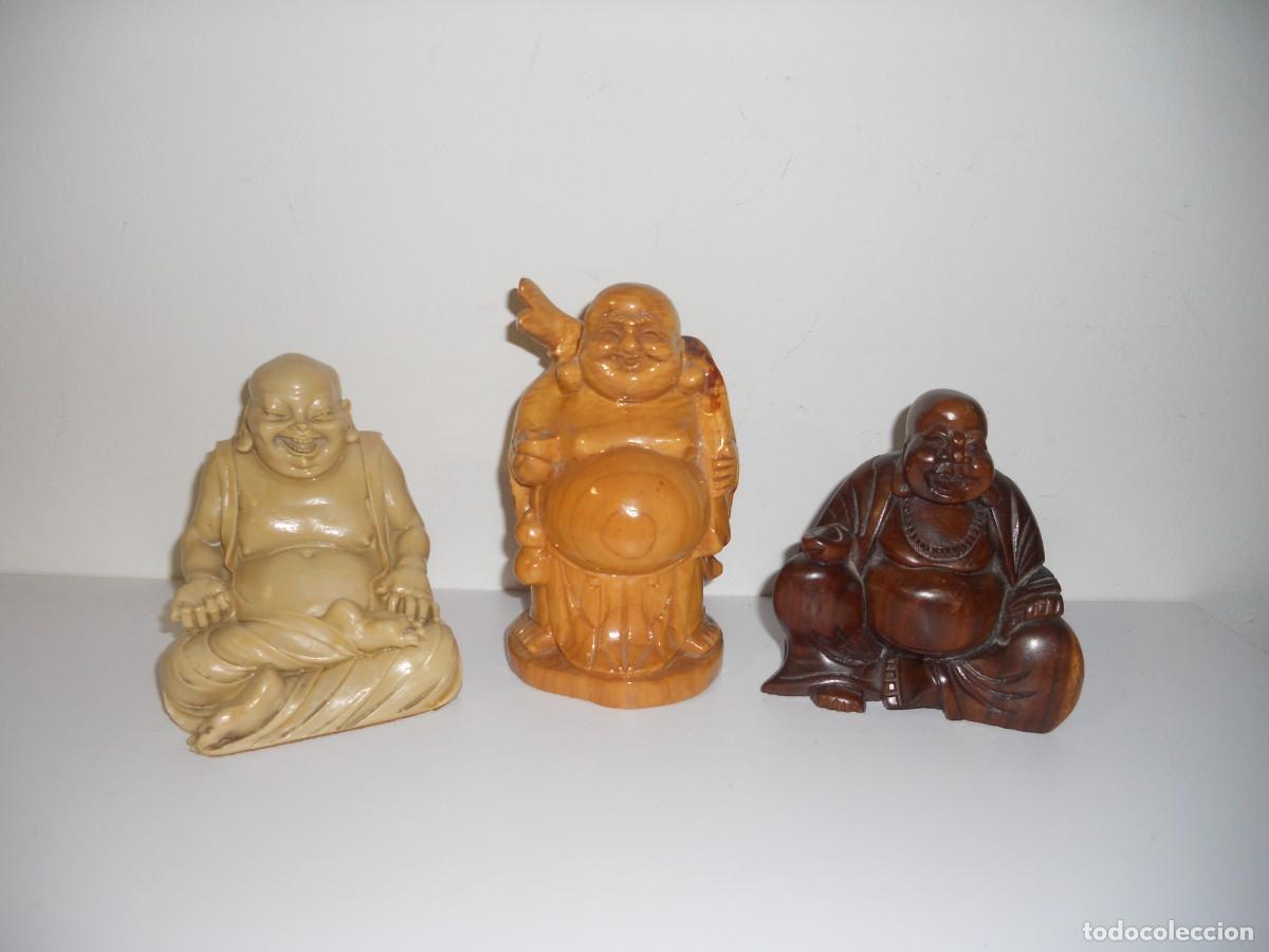 Arte: ANTIGUOS BUDAS 2 DE MADERA TRABAJADA - Foto 1