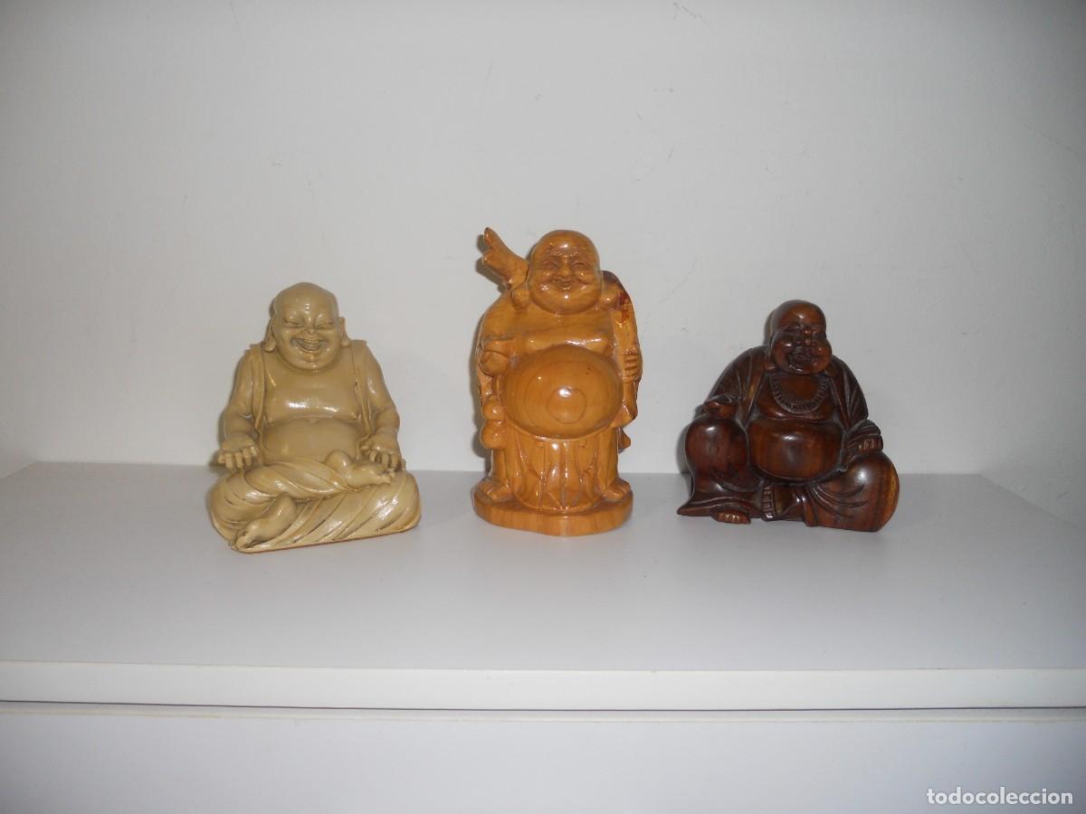 Arte: ANTIGUOS BUDAS 2 DE MADERA TRABAJADA - Foto 2