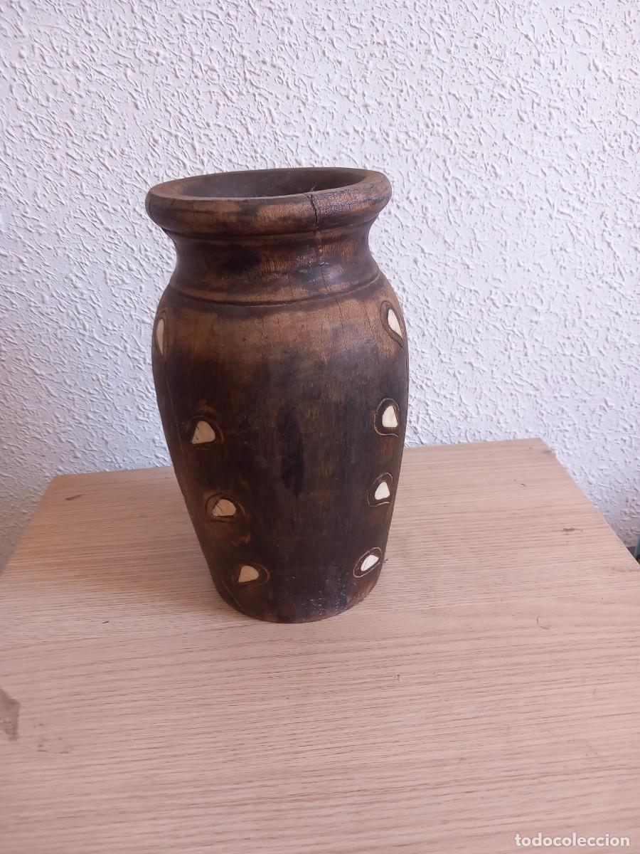 Arte: JARRA ANTIGUA DE MADERA - Foto 2