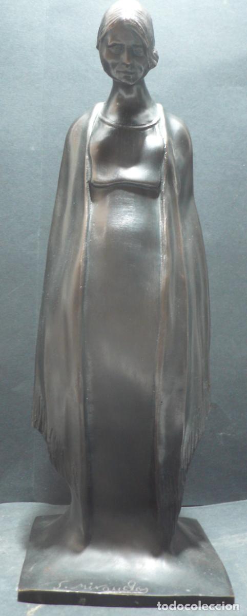 Arte: ESCULTURA DE MUJER EN BRONCE - Foto 1