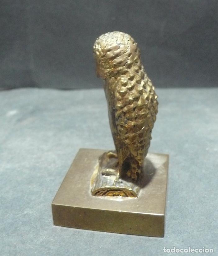 Arte: PEQUE&Ntilde;O BUHO EN BRONCE - Foto 2