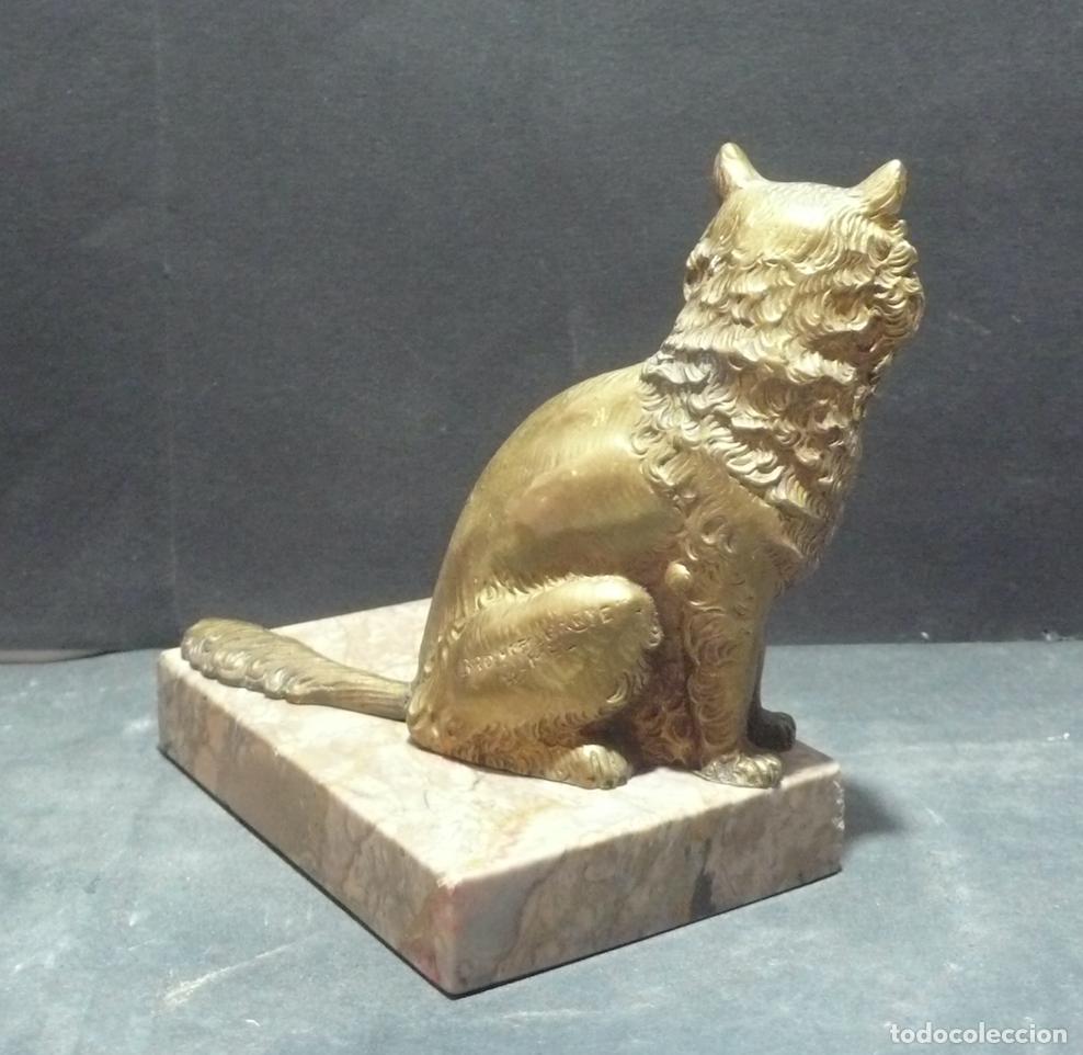 Arte: PEQUE&Ntilde;A GATO EN BRONCE - Foto 2
