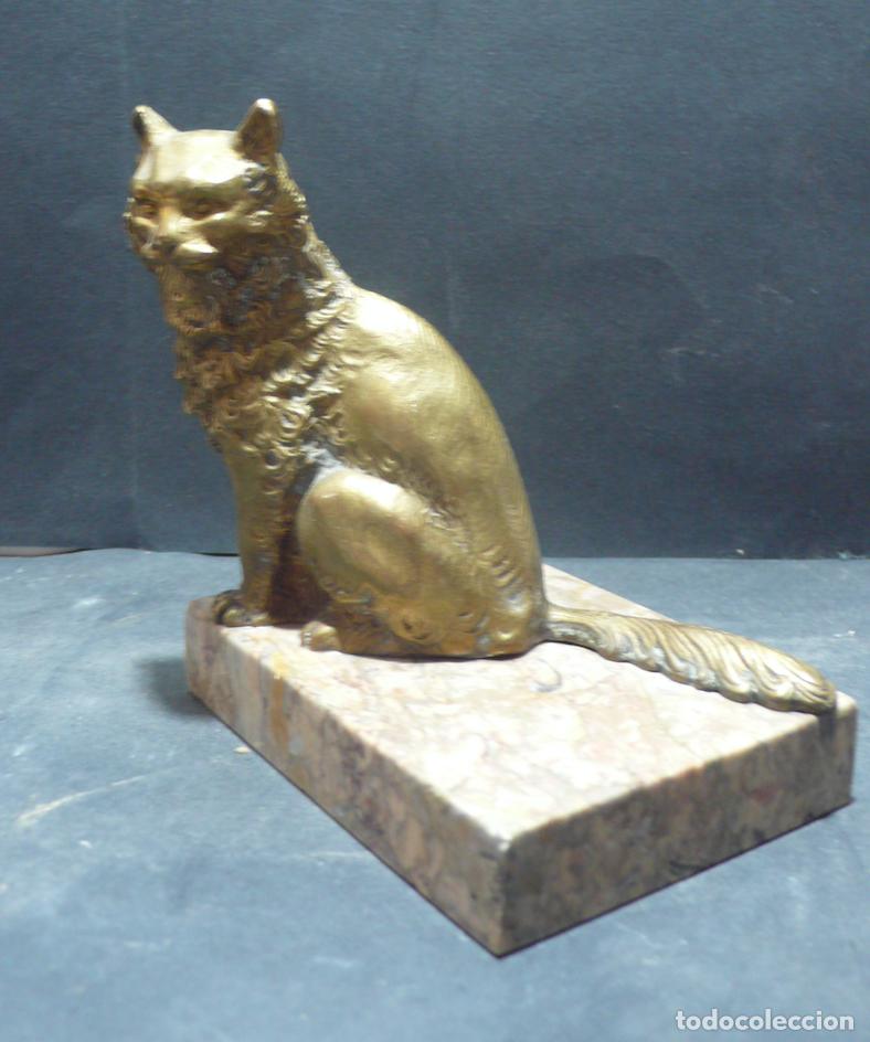 Arte: PEQUE&Ntilde;A GATO EN BRONCE - Foto 3