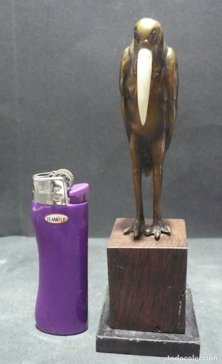 Arte: PEQUE&Ntilde;O MARABU EN BRONCE. - Foto 1