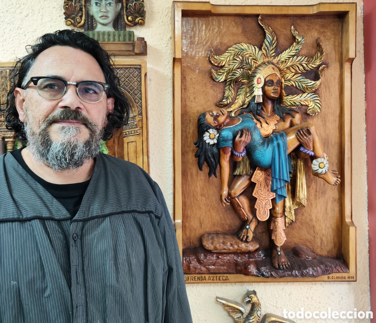 Arte: Ofrenda Azteca madera lenga - Foto 13