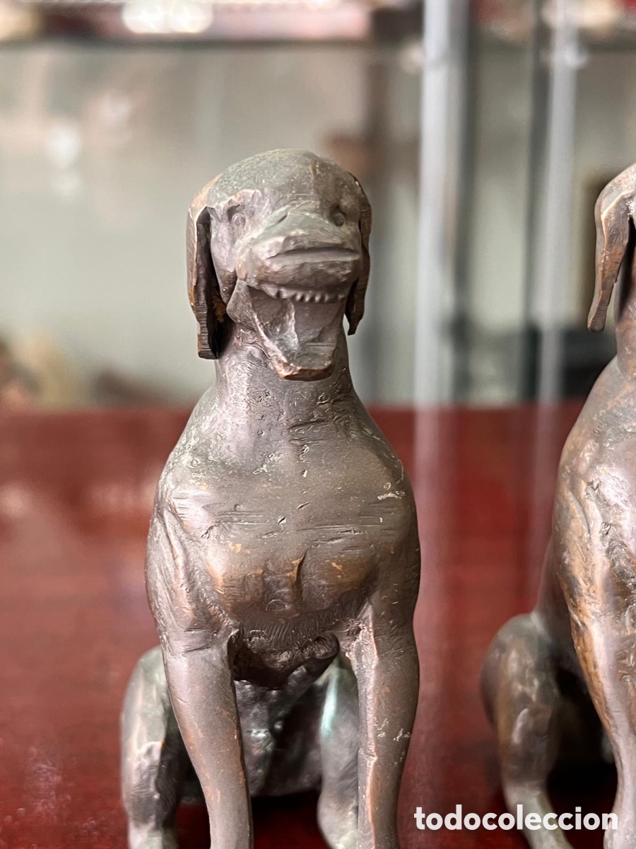 Arte: Lote de 2 perros de bronce - Foto 2