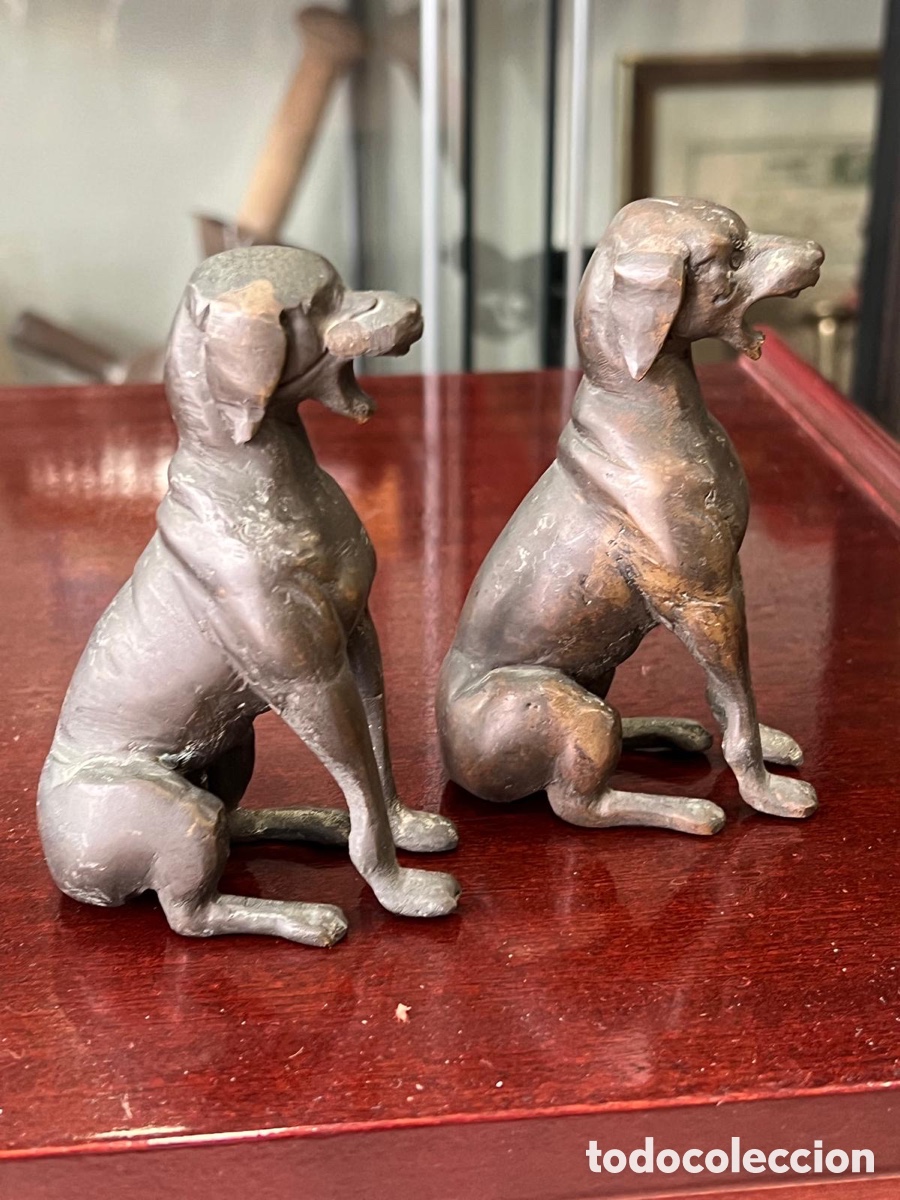 Arte: Lote de 2 perros de bronce - Foto 3