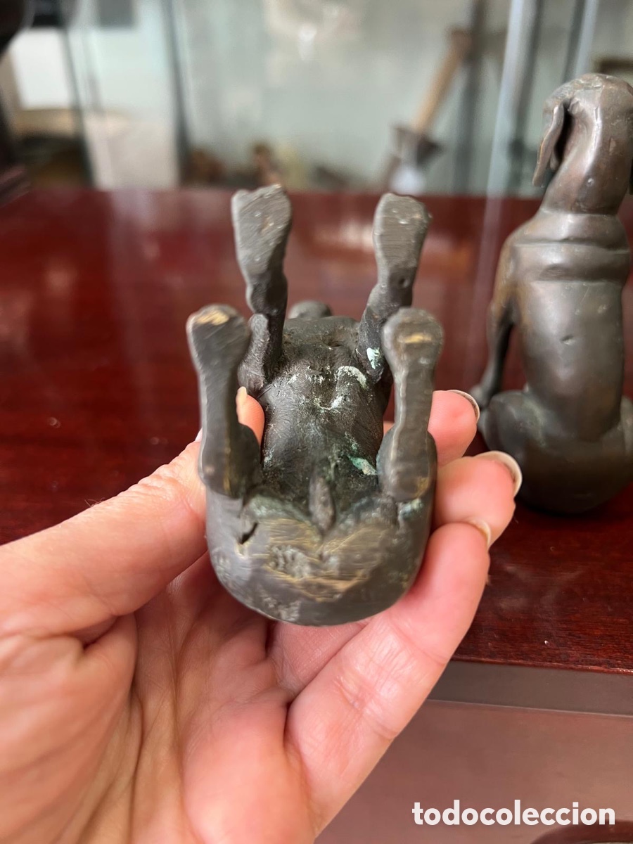 Arte: Lote de 2 perros de bronce - Foto 5