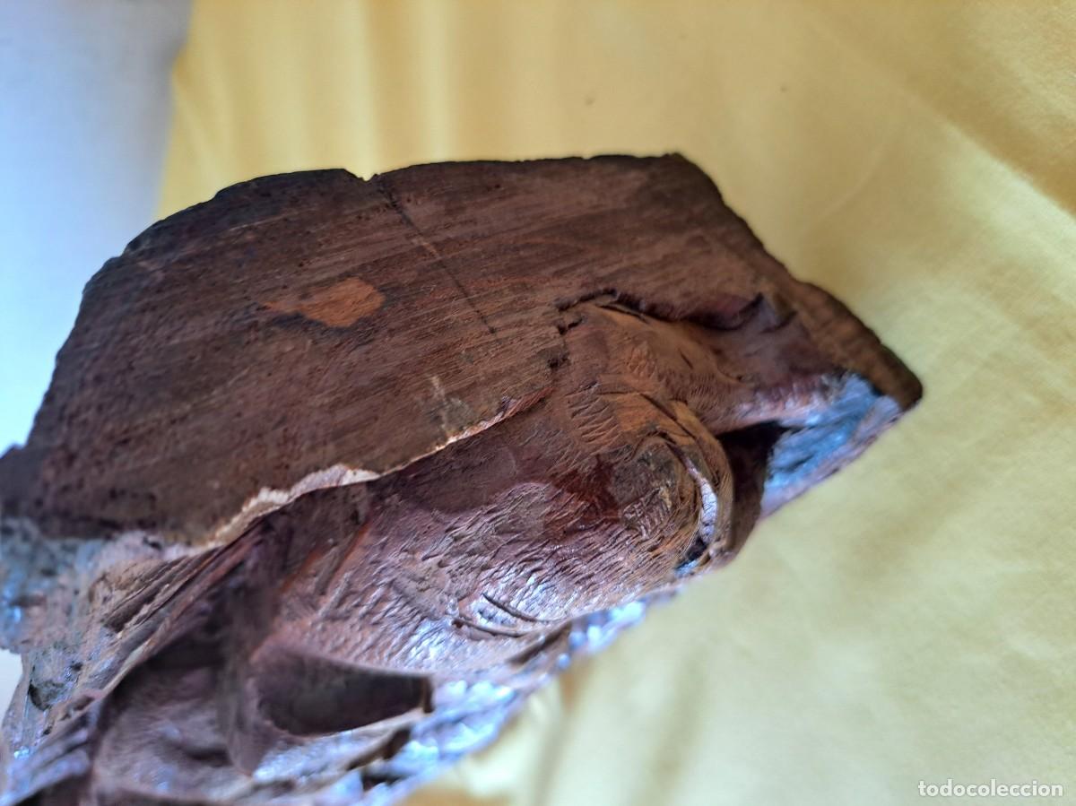 Arte: TRONCO DE MADERA TALLADO CON ELEFANTES - Foto 6