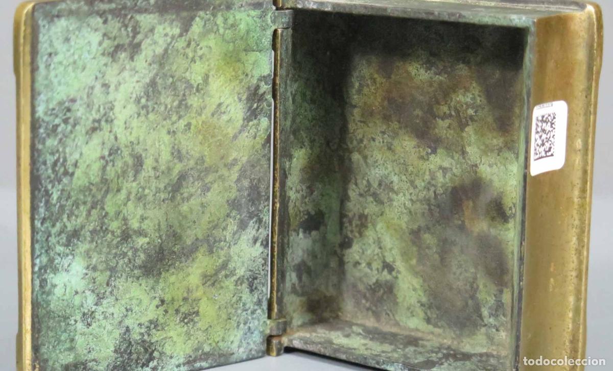 Arte: CAJA EN FORMA DE LIBRO. BRONCE. HACIA 1980 - Foto 4
