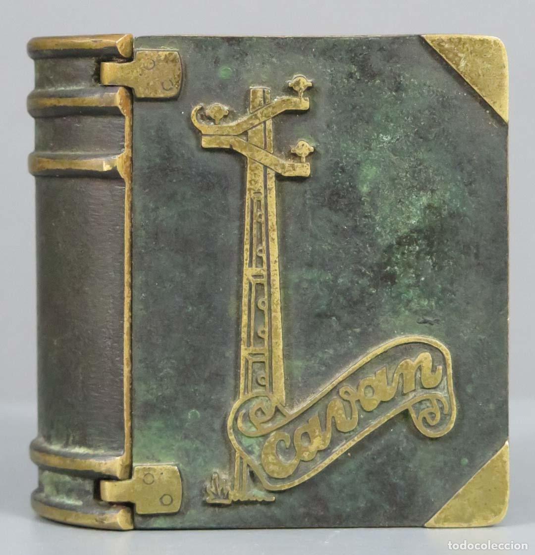 Arte: CAJA EN FORMA DE LIBRO. BRONCE. HACIA 1980 - Foto 1