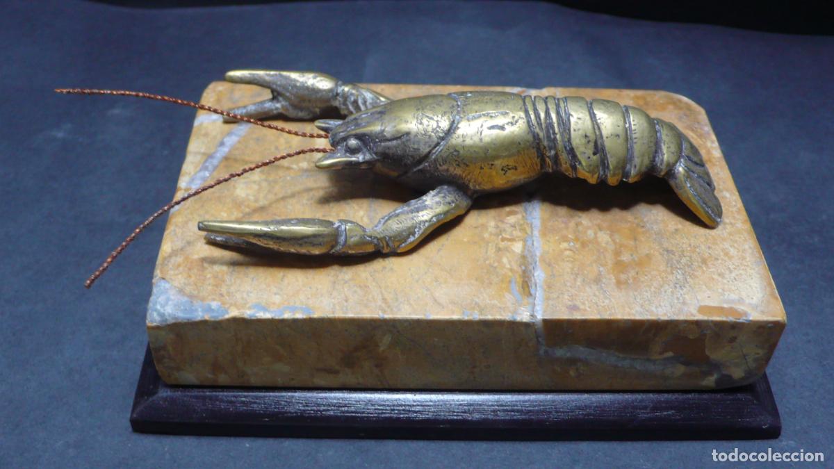 Arte: PEQUE&Ntilde;A LANGOSTA EN BRONCE - Foto 1