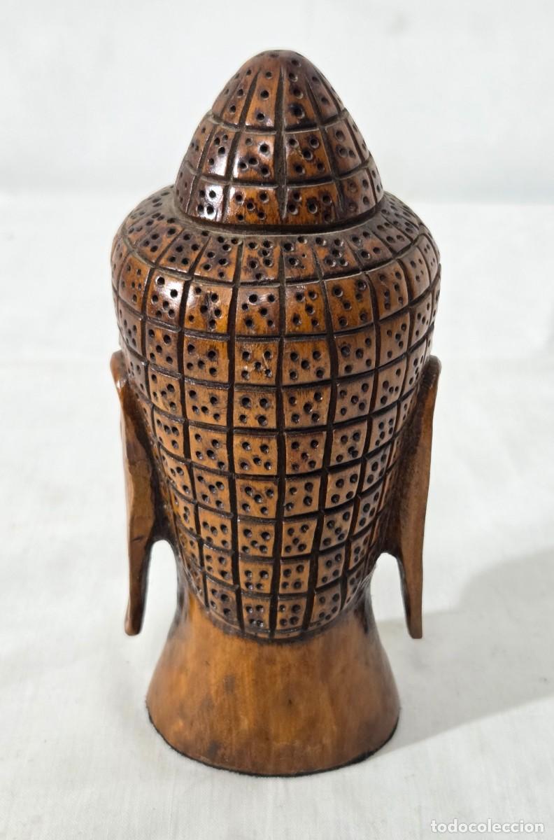 Arte: Cabeza o busto de Budha en madera - Foto 4