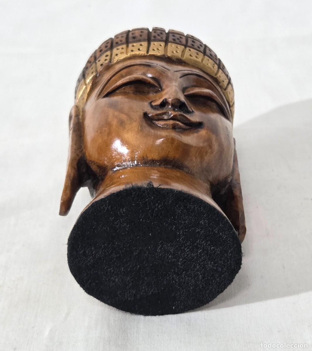 Arte: Cabeza o busto de Budha en madera - Foto 7