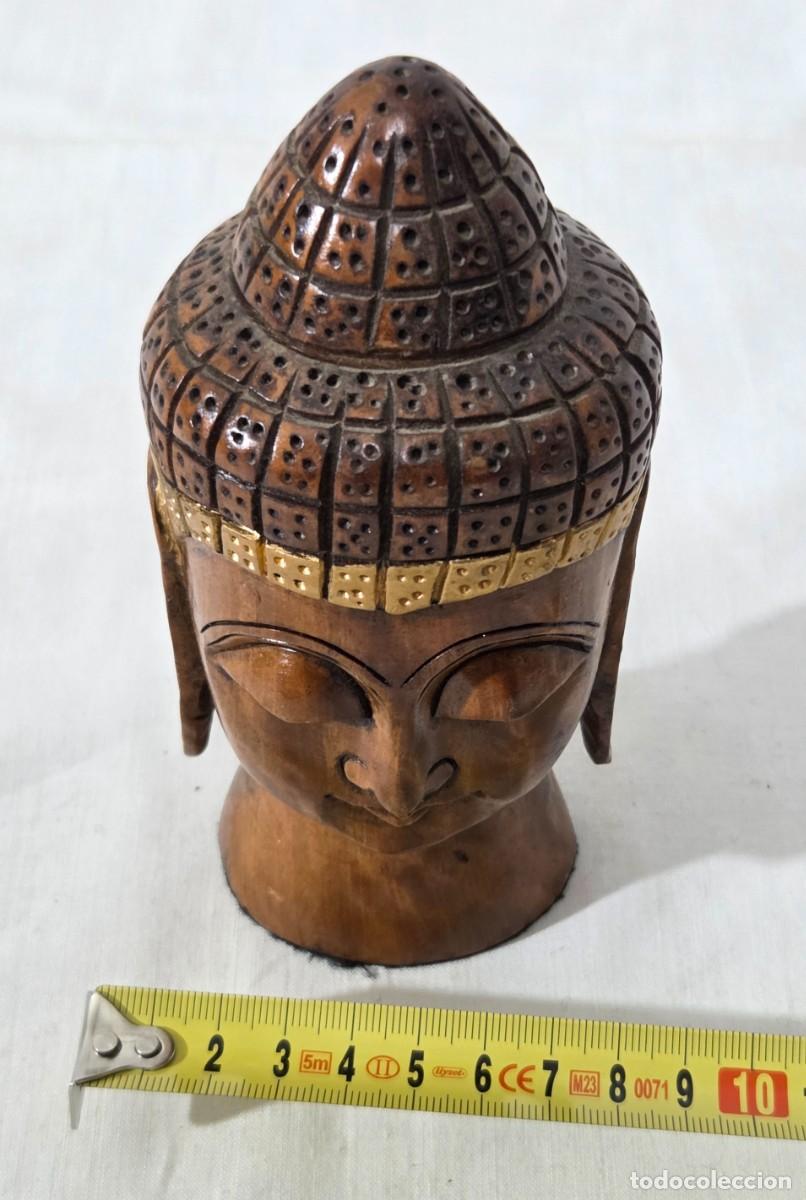 Arte: Cabeza o busto de Budha en madera - Foto 9