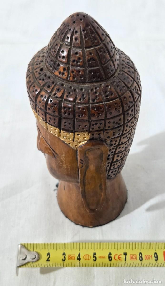 Arte: Cabeza o busto de Budha en madera - Foto 10