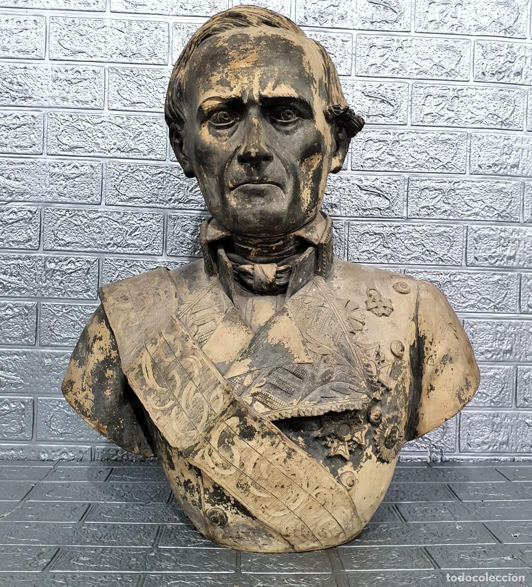 Arte: Antiguo busto de barro S.XIX - Foto 1