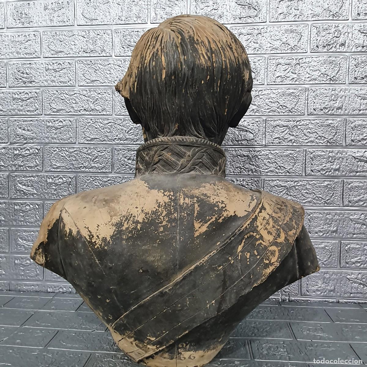 Arte: Antiguo busto de barro S.XIX - Foto 6