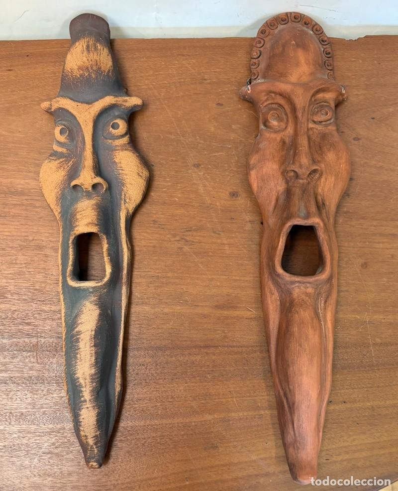 Arte: Pareja de Mascaras de Barro - Foto 6