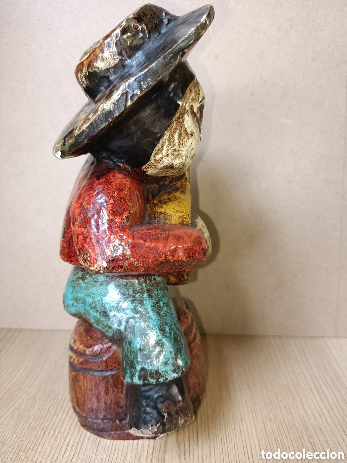 Arte: Figura madera policromada guitarrista gitano - Foto 4