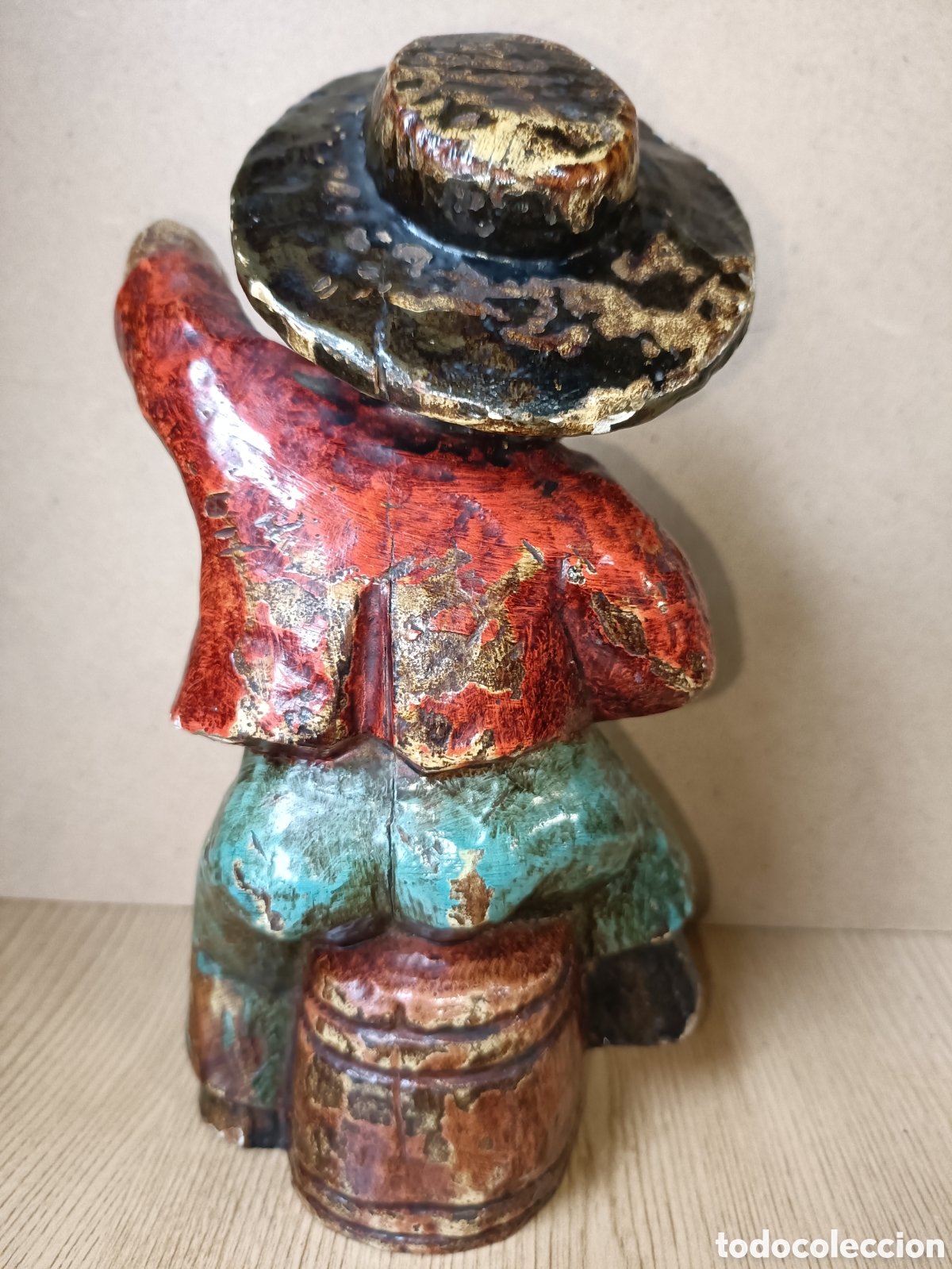 Arte: Figura madera policromada guitarrista gitano - Foto 3