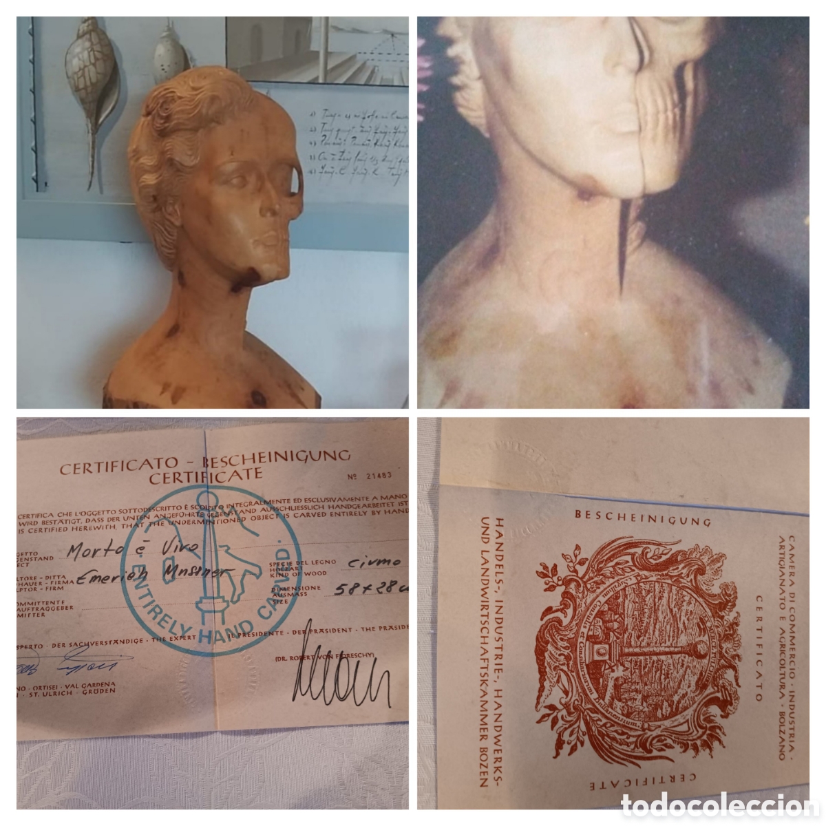 Arte: Busto de madera italiano - Foto 1