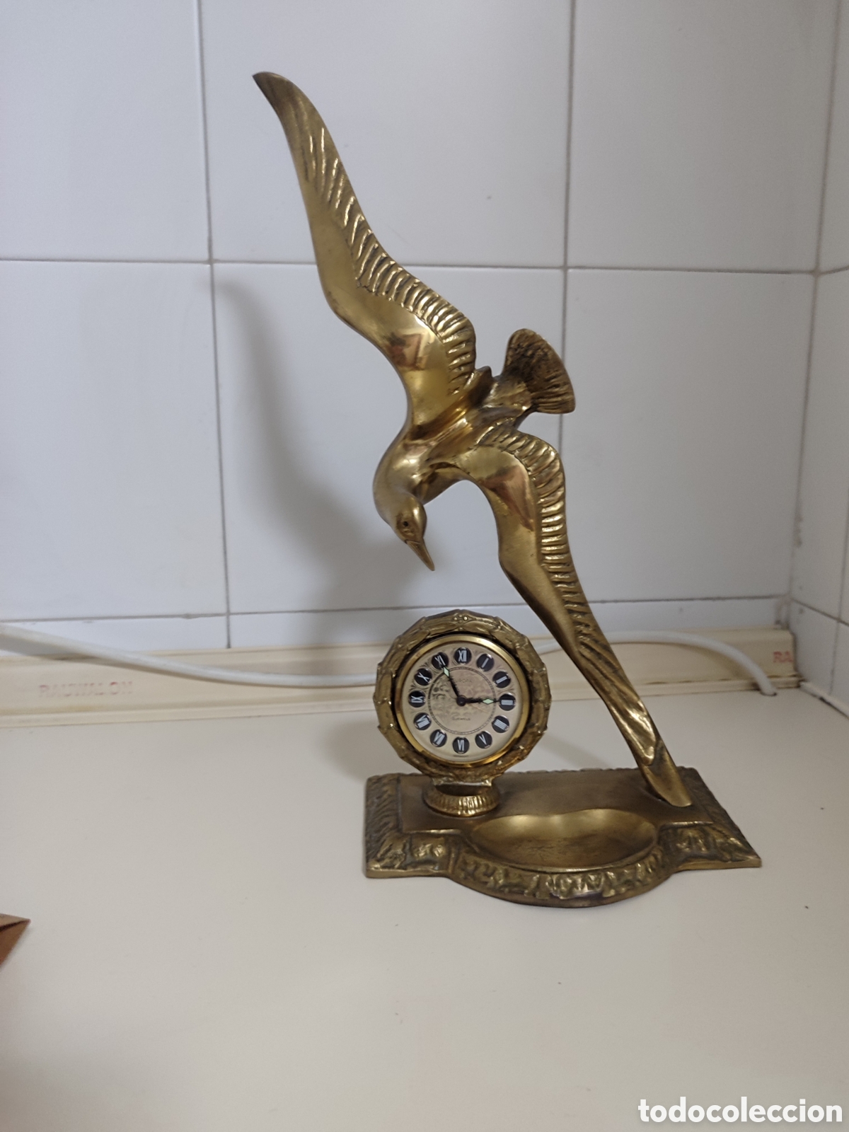 Arte: Reloj de bronce ave en perfectas condiciones - Foto 1