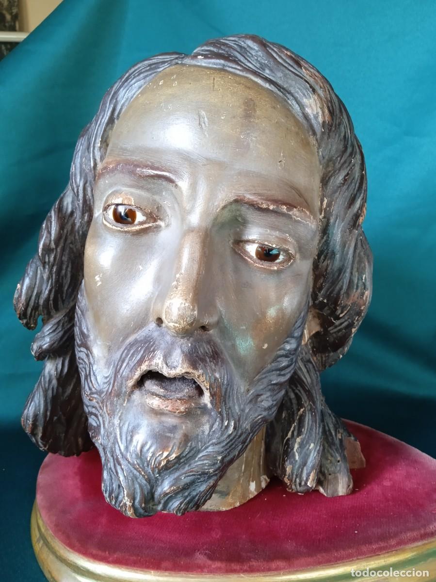Arte: Antigua Cabeza de madera. - Foto 1