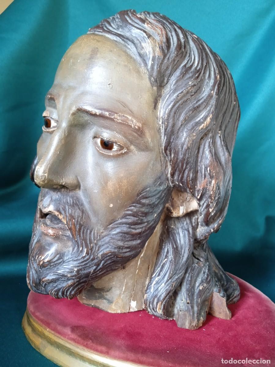 Arte: Antigua Cabeza de madera. - Foto 2